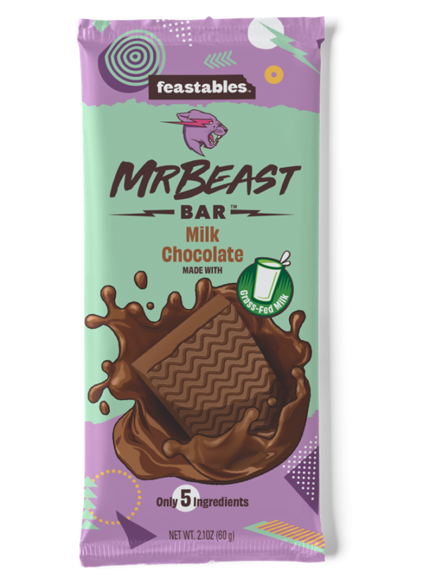 Feastables MrBeast Bar Milk Chocolate 60g 18x10 - Zebra International