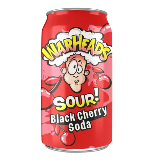 Warheads Black Cherry Sour Soda 12 x 355ml