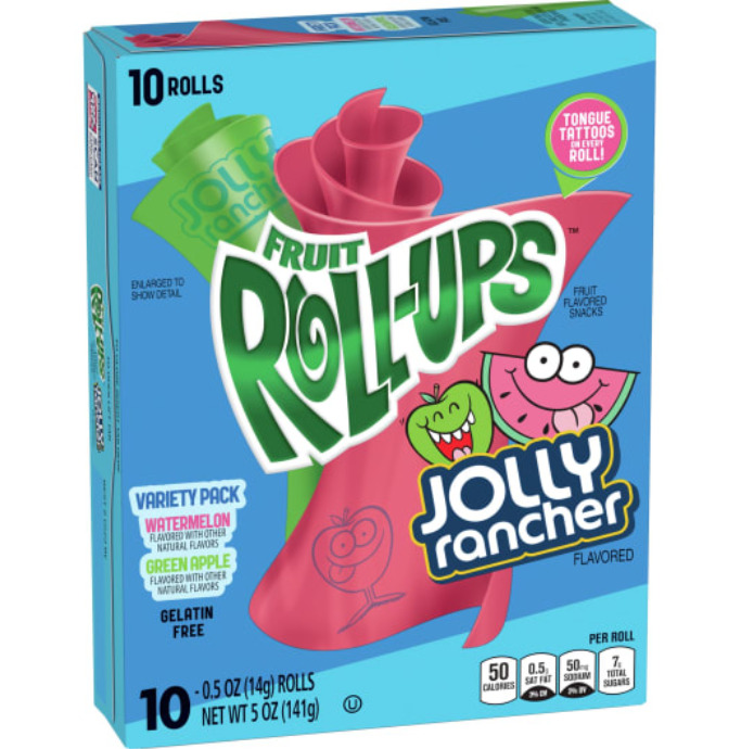 Fruit Roll-Ups Jolly Rancher 10/10ct x 5 oz / 141g