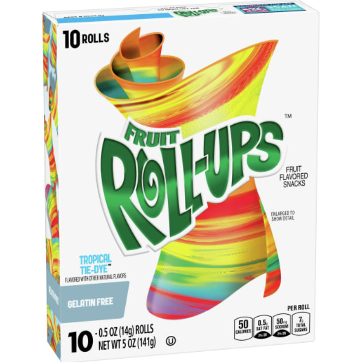 Fruit Roll-Ups Tropical Tie-Dye 10/10ct x 5 oz / 141g