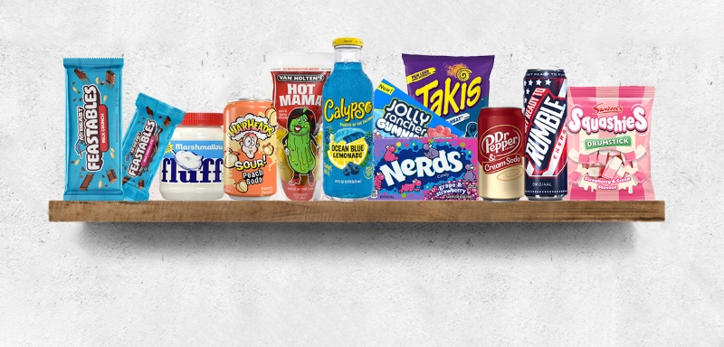 Zebra products Feastables, Warheads, Nerds, Takis, Dr Pepper, Swizzels