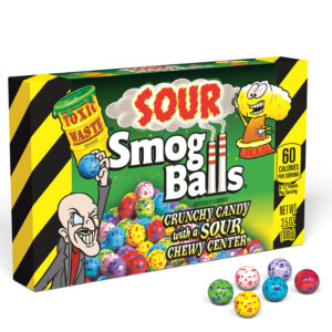 Toxic Waste Sour Smog Balls Crunchy Candy Theatre Box 100g