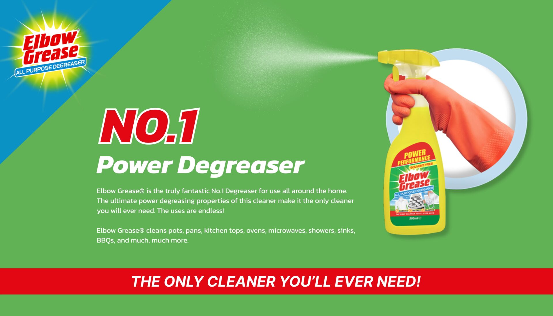 Elbow Grease Power Degreaser – No.1 cleaner for tough grease and grime