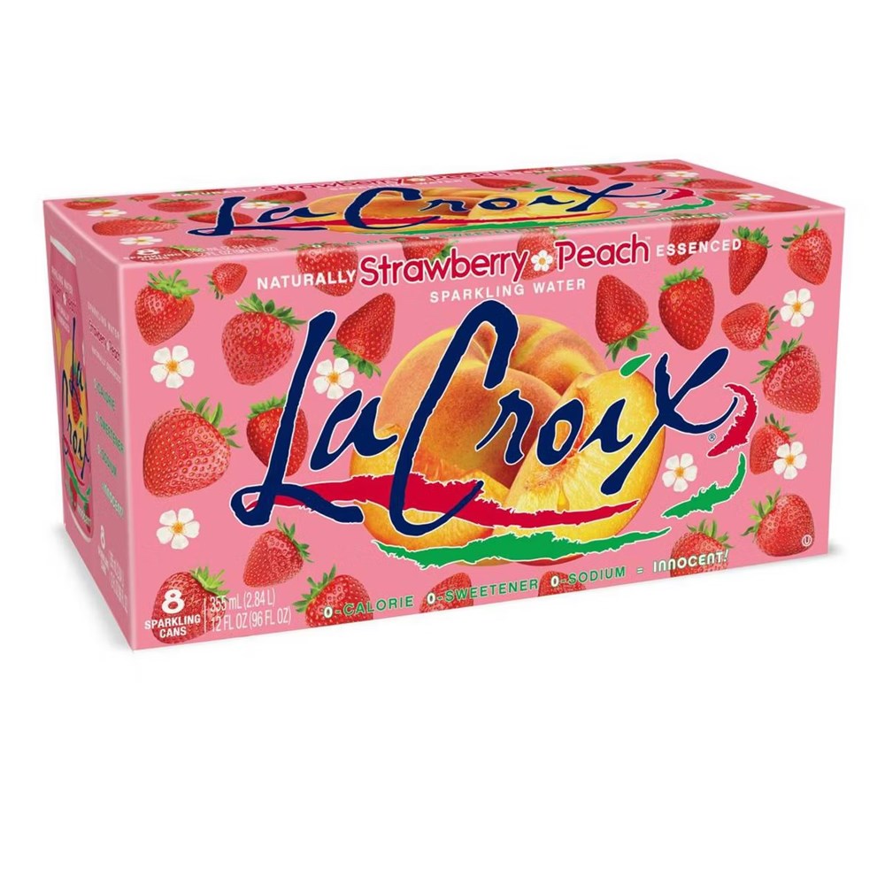 La Croix Sparkling Water Strawberry & Peach 3x(8x355ml)