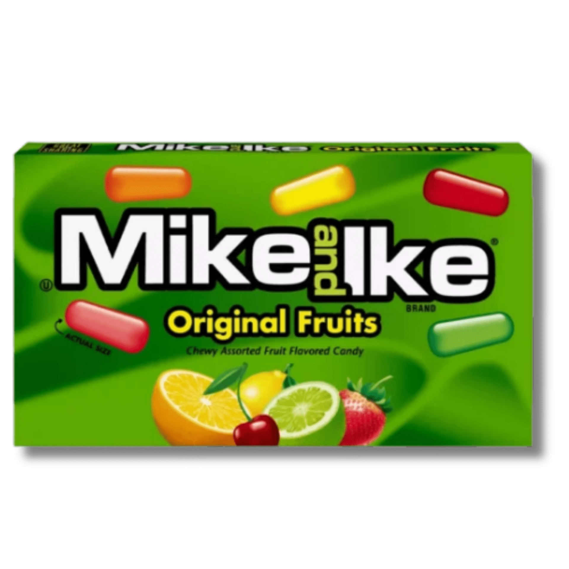 Mike and Ike Original Fruits candy box – classic fruity chewy candy with cherry, lemon, lime, orange and strawberry flavours, imported from the USA by Zebra International New Zealand