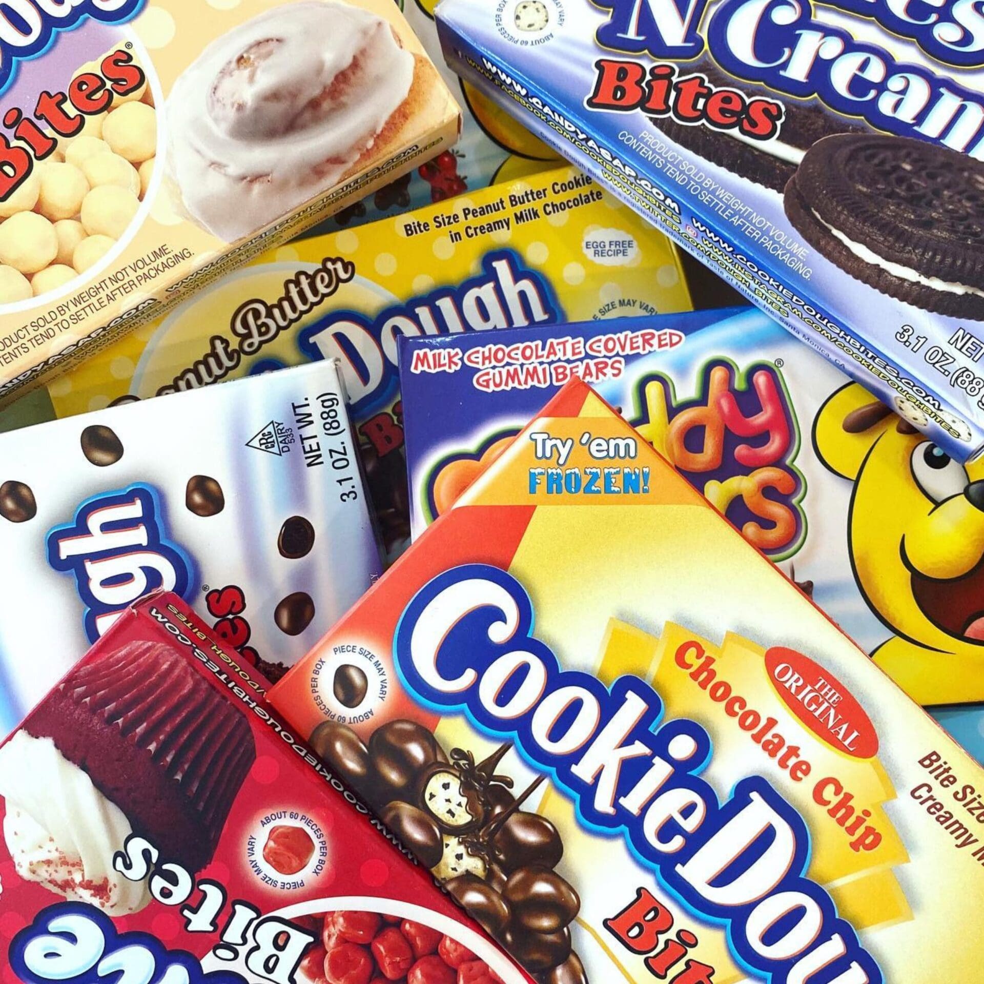 Cookie Dough Bites flavours lifestyle photo USA chocolate candy range available in New Zealand