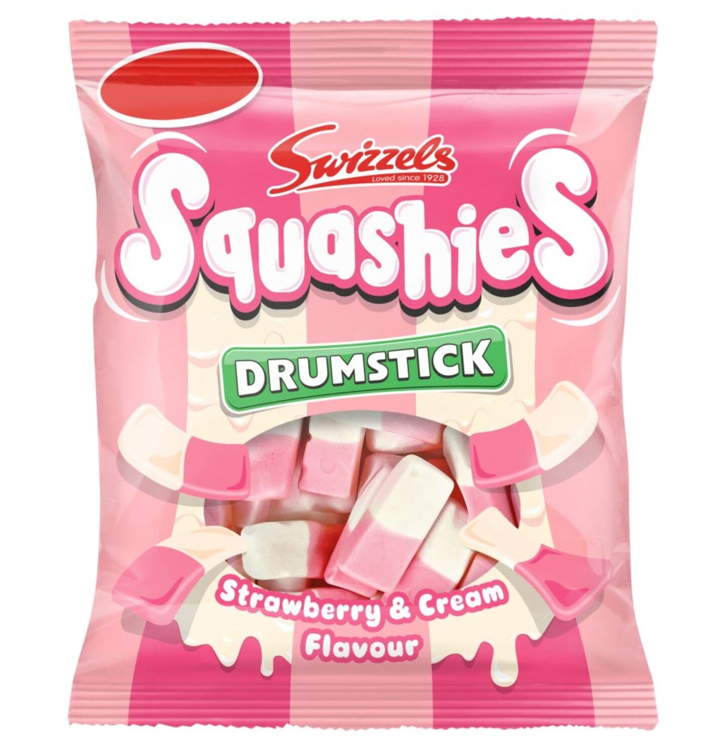 Swizzels Squashies Drumsticks Strawberry & Cream 12 × 140 g