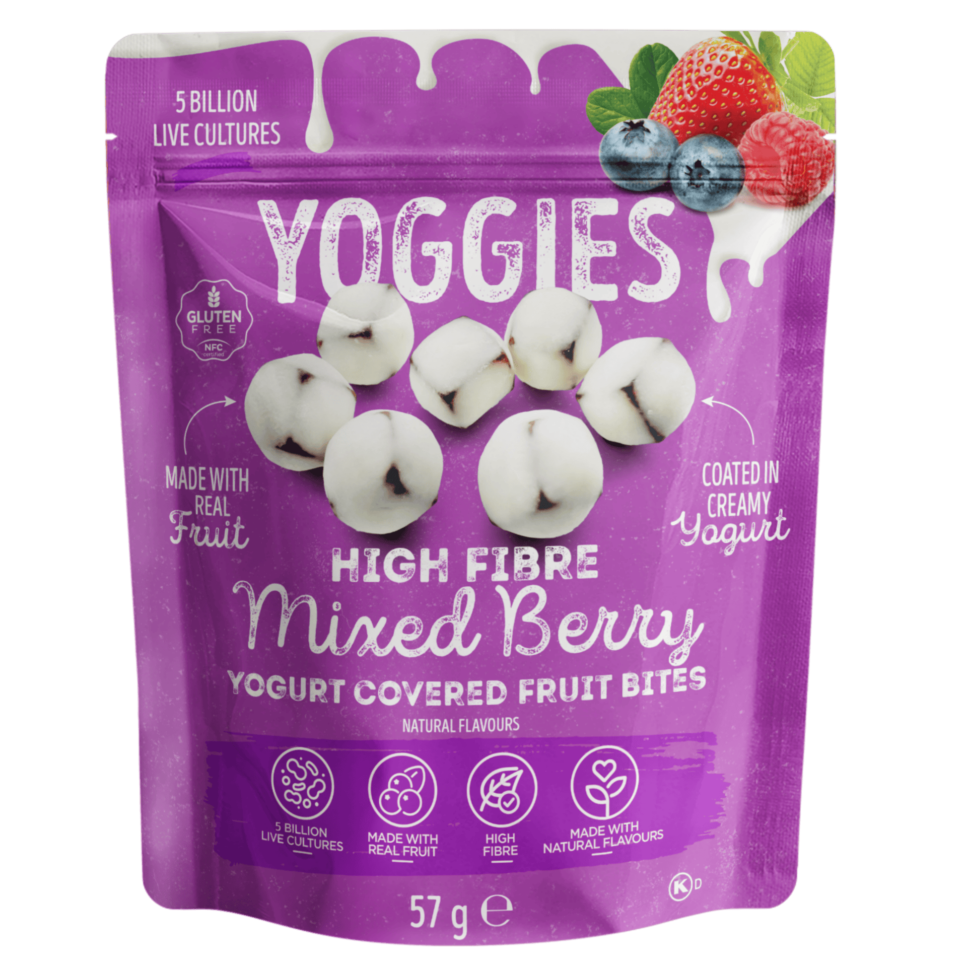 Nature’s Garden Probiotic Mixed Berry Yoggies 57g pouch